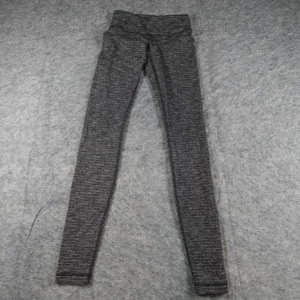 Lululemon Leggings Womens 4 Gray Wunder Under Low Rise 30" Yoga Gym Workout